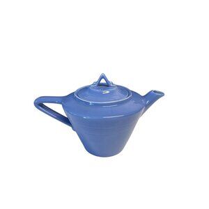 Vintage HOMER LAUGHLIN  Harlequin Pottery Teapot in Mauve Blue Glaze